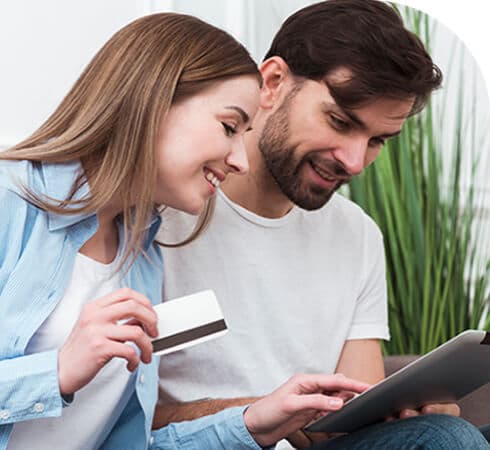 Couple managing finances